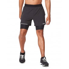 2XU Aero 2-In-1Inch 5 Men Short Black/Silver