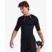 2XU Aero Sleeved Men Running Tri Top Black/white