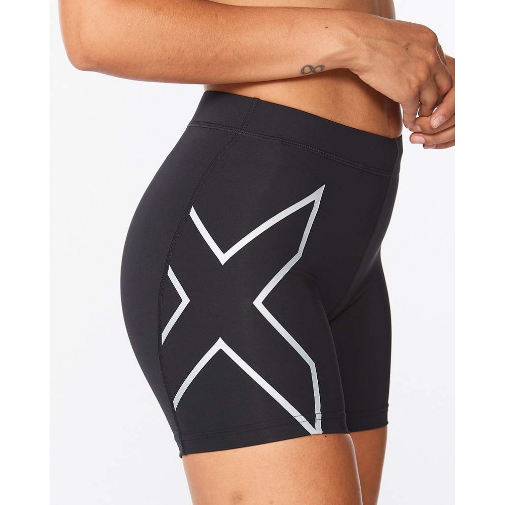 Buy 2XU Core Compression 5 Inch Women Short Black Silver Online in India wizbiker