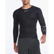 2XU Core Compression Full Sleeve Men Cycling Jersey Black/Silver