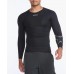 2XU Core Compression Full Sleeve Men Cycling Jersey Black/Silver