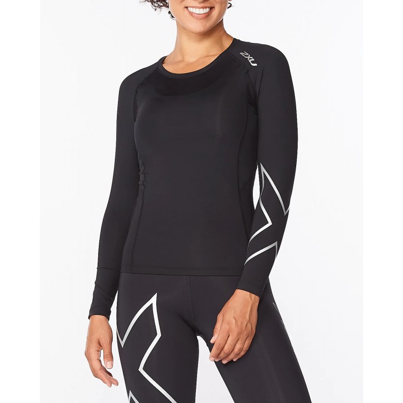 2XU Core Compression Long Sleeve Women Jersey Black/Silver