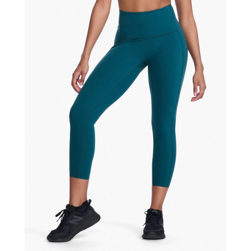 2XU Form Stash Hi-Rise Compression 7/8 Women Tights 2.0 Deep Jade