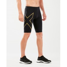 2XU MCS Running Compression Shorts Black/Gold Reflective