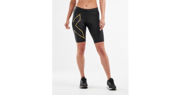 2XU MCS Running Women Shorts Black/Gold Reflective