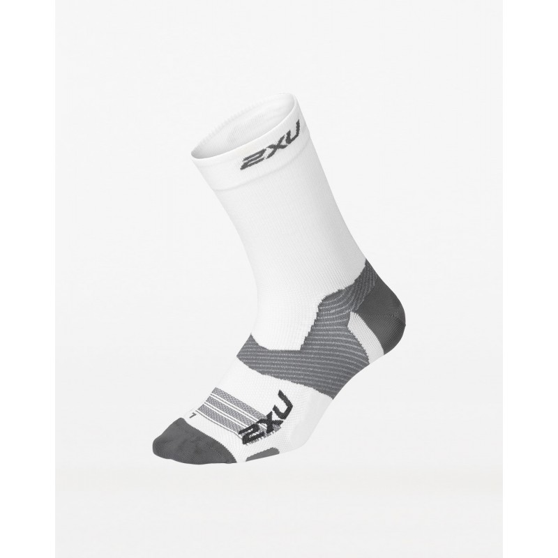 2XU Vectr Ultralight Crew Socks White/Grey