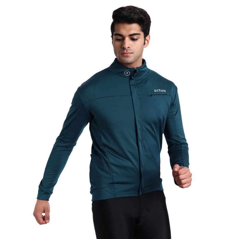 Actuo Winter Cycling Jersey Teal