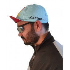 Actuo Unisex Cycling Cap Sunrise Red/Sky blue