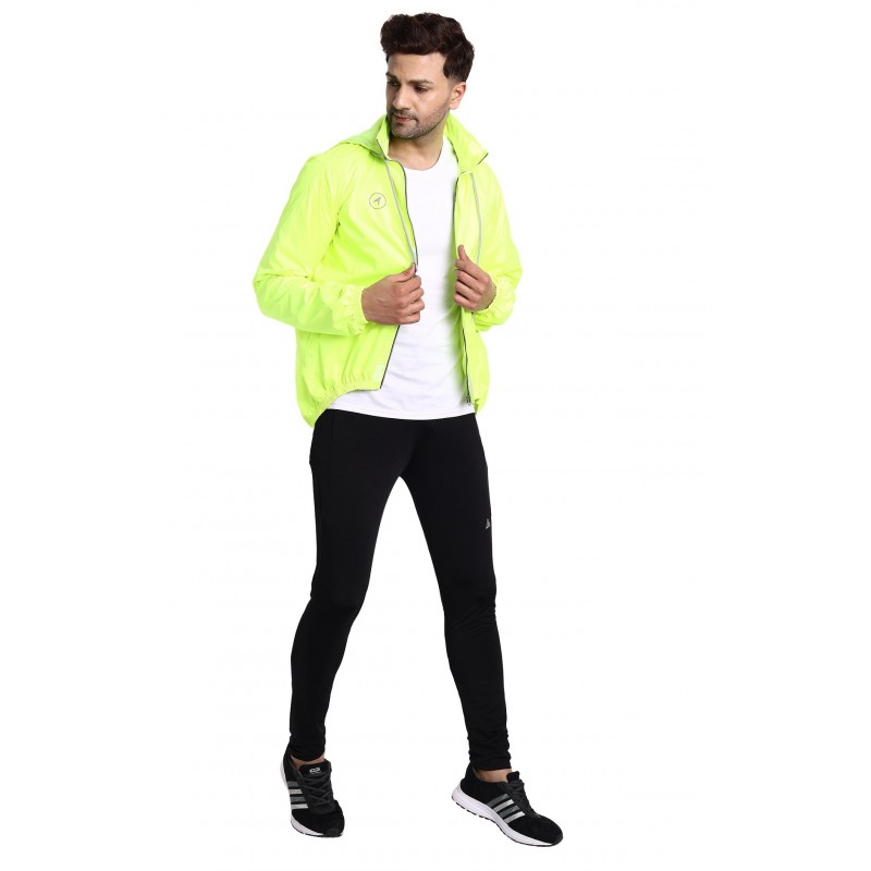 Actuo Hi-Viz Windproof /Water Resistance Cycling Rain Jacket Neon Yellow