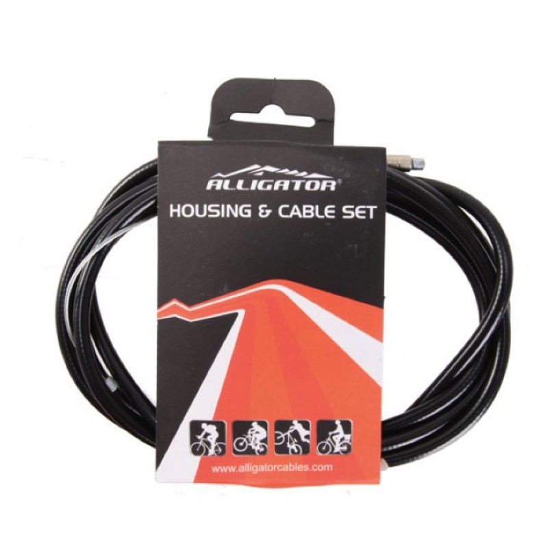 Alligator Bicycle Brake Inner Cable And Housing Set, White, LY-220UB02