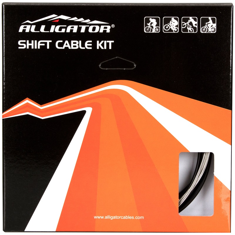 Alligator Bicycle Gear Cable Kit Super Light Sram/Shimano Black