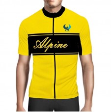 Alpine Bike Signature  Men Cycling Jersey V2 Yellow And Black Regular Fit