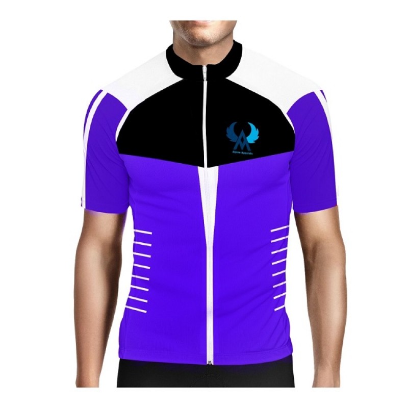 Alpine Bike Slim Fit Men Cycling Jersey Blue And Black