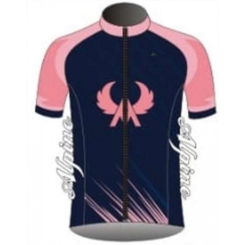 Alpine Bike Race Fit Men Cycling Jersey Pink And Dark Blue