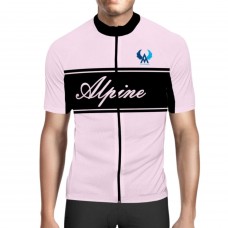Alpine Bike Signature Men Cycling Jersey V2 Light Pink And Black Regular Fit