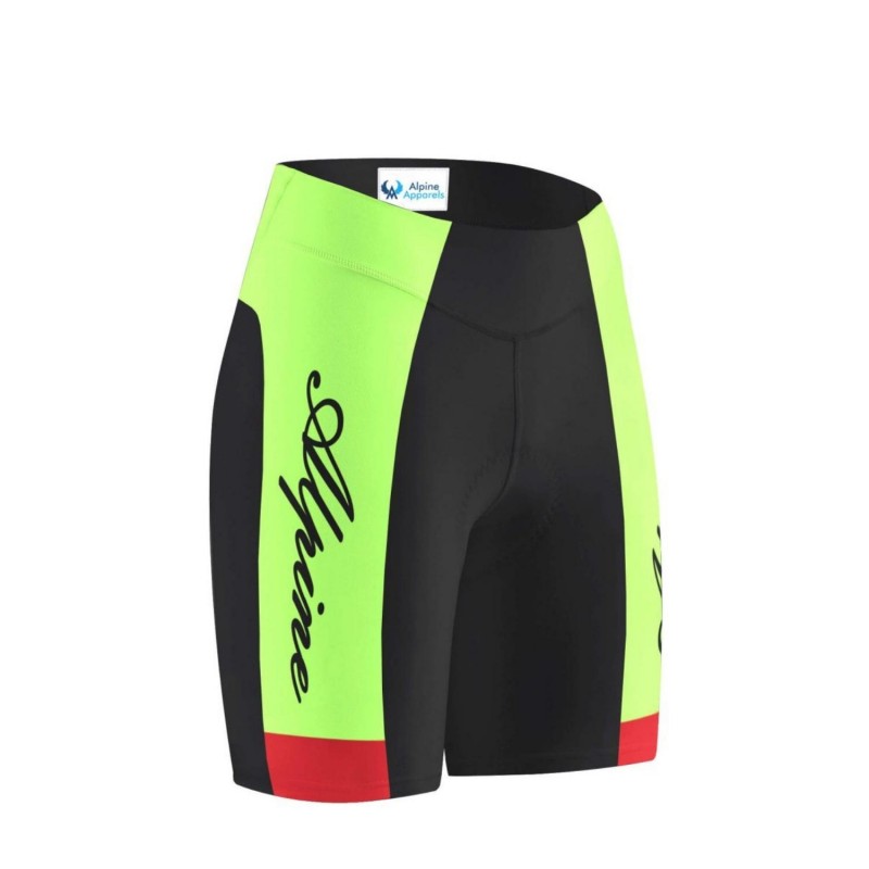 Alpine Bike Signature  Men Cycling Shorts Foam Padded Neon Green And Black