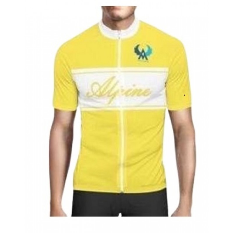 Alpine Bike Signature Men Cycling jersey Yellow And White Regular Fit