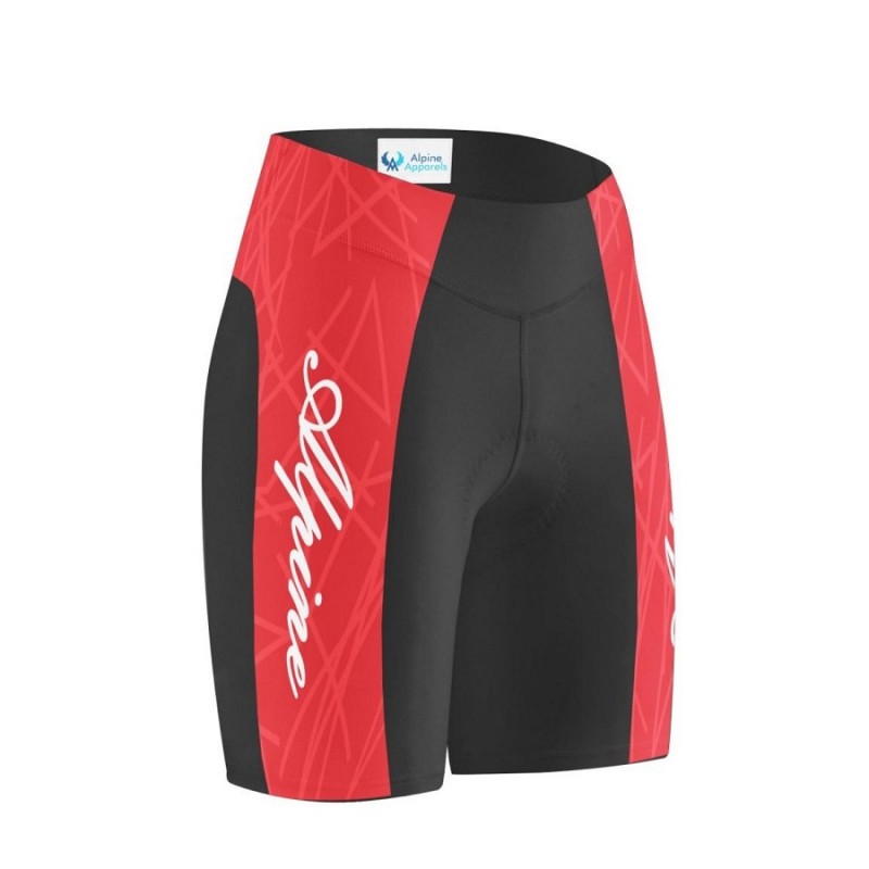 Alpine Signature Men Cycling Shorts Red And black