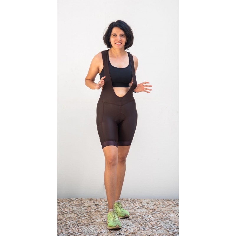 Apace Espresso Women Cycling Bib Shorts Brown