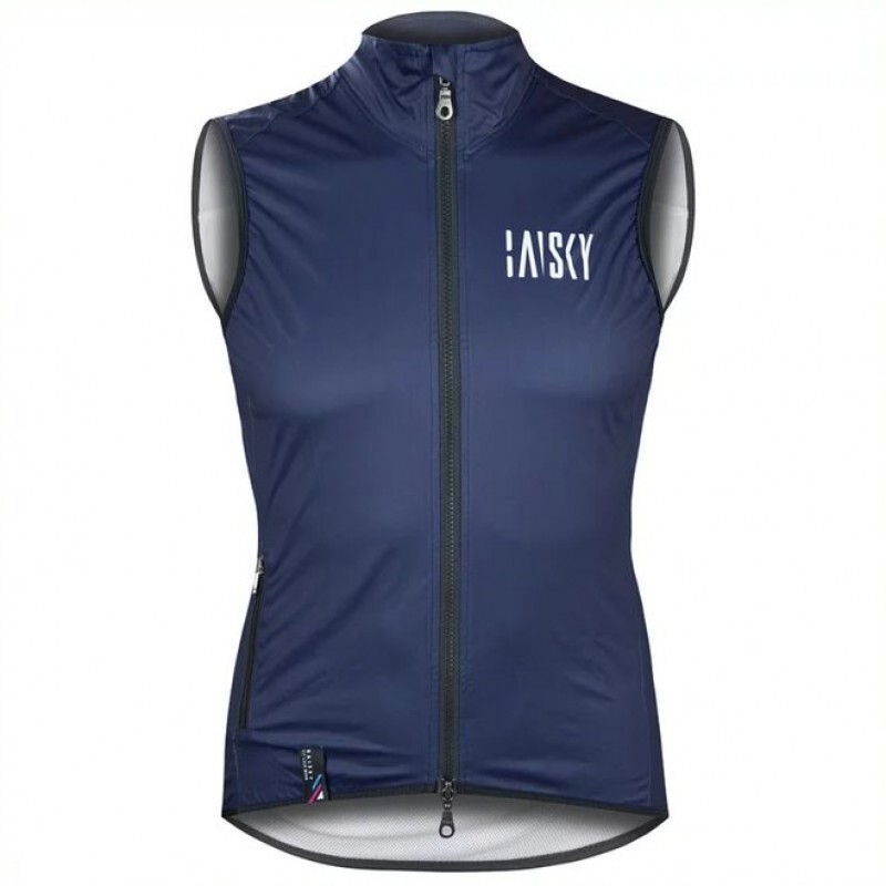 Baisky Men Double Zipper Wind Vest Bk Blue