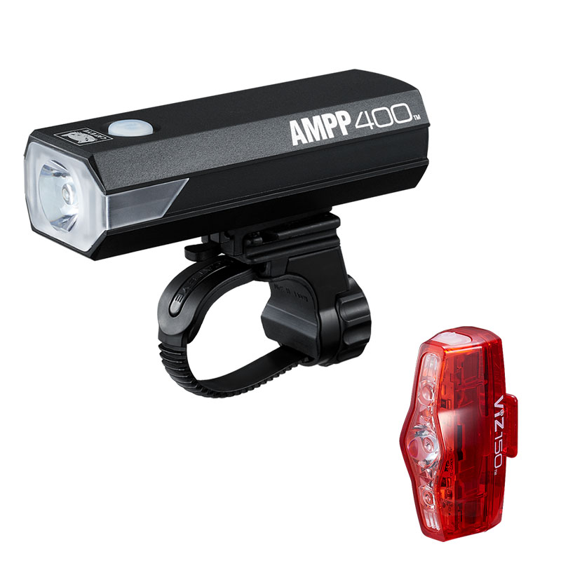 Cateye AMPP400/VIZ150 Rechargeable Bicycle Lampset