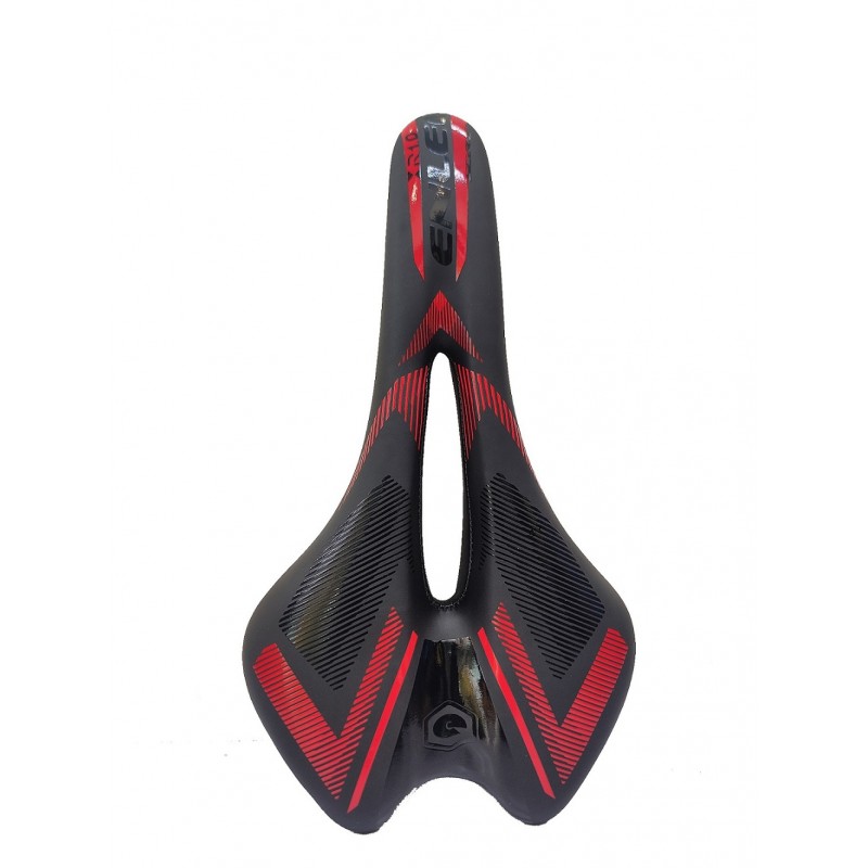 Enlee Waterproof Breathable Hollowed Saddle Cycling Seat Cushion Red