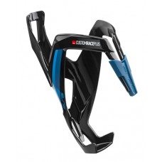 Elite Custom Race Plus Bottle Cage Glossy Black With Blue Graphic