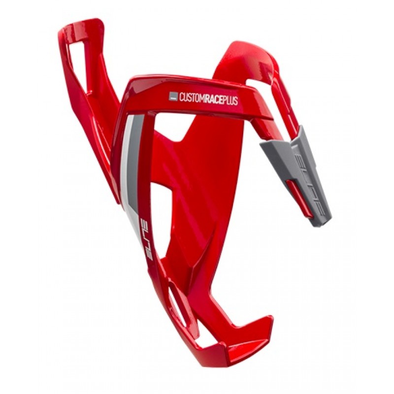 Elite Custom Race Plus Bottle Cage Glossy Red With White Graphic
