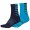 Endura CoolMax Stripe II Socks (Twin Pack) Dark Blue & Ocean Blue