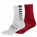 Endura CoolMax Stripe Socks (Twin Pack) White And Rust Red