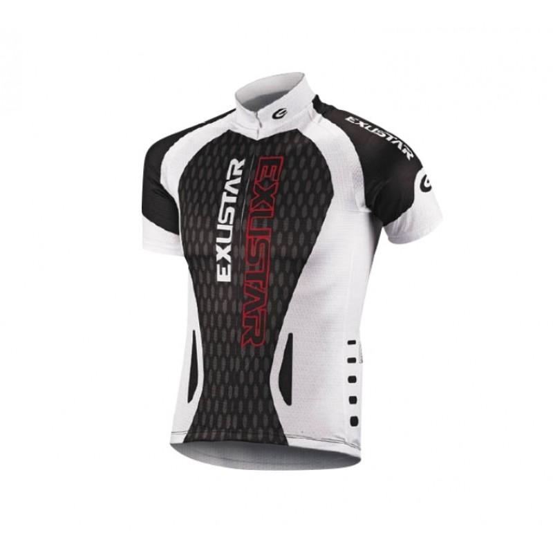 Exustar Cycling Jersey White Black Red