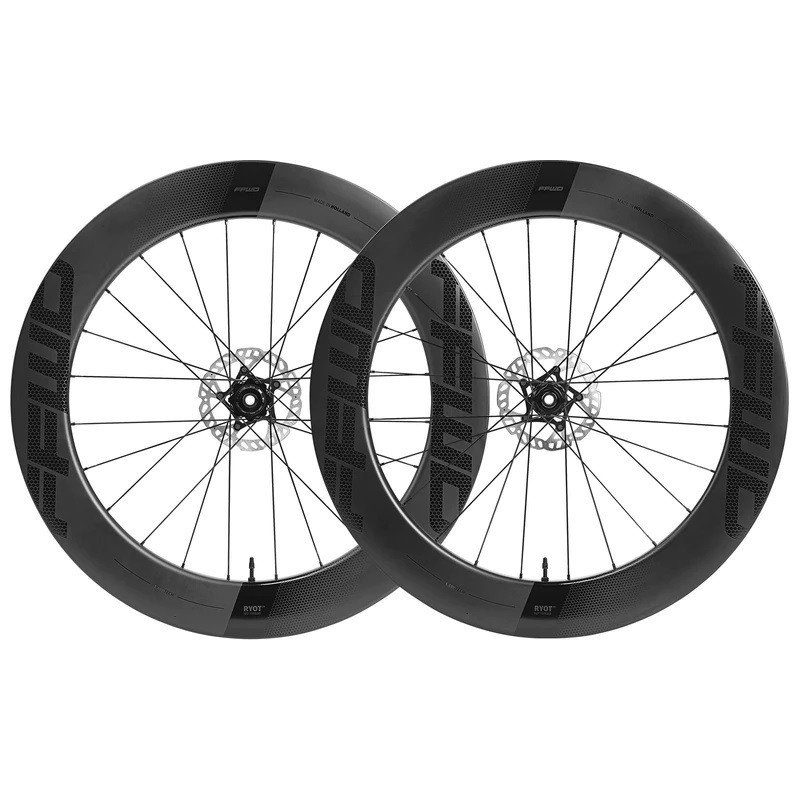 FFWD RYOT77 Triathlon And Road wheel 77 MM Full Carbon Clinchers Black Disk Brake