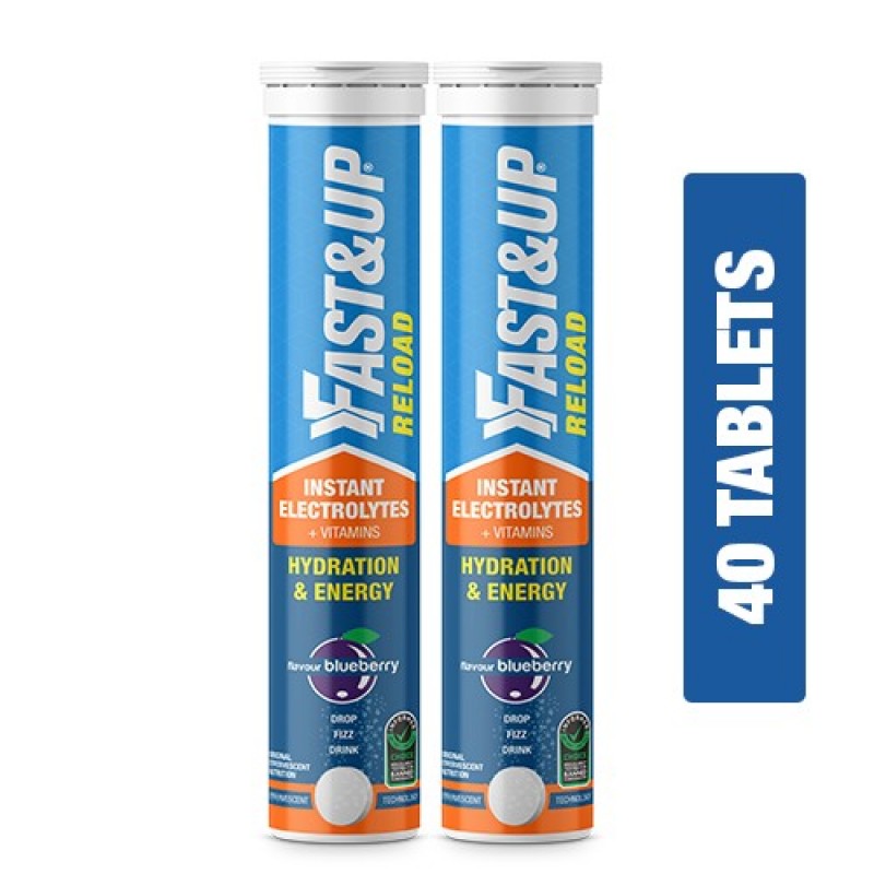 Fast & Up Reload Instant Electrolytes Hydration & Energy Blueberry Flavour(pack of 2)
