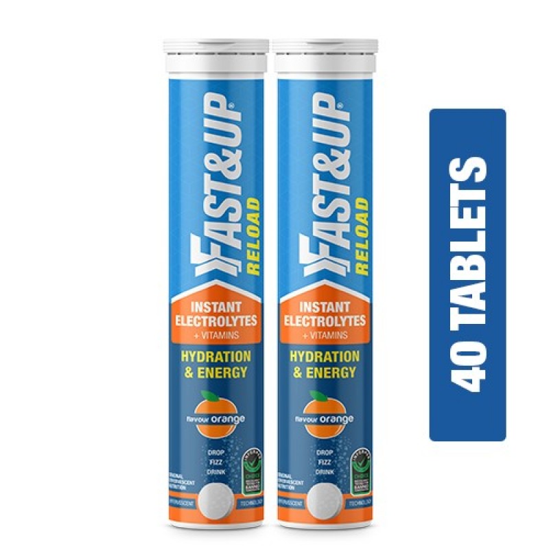 Fast & Up Reload Instant Electrolytes Hydration & Energy orange Flavour (pack of 2)