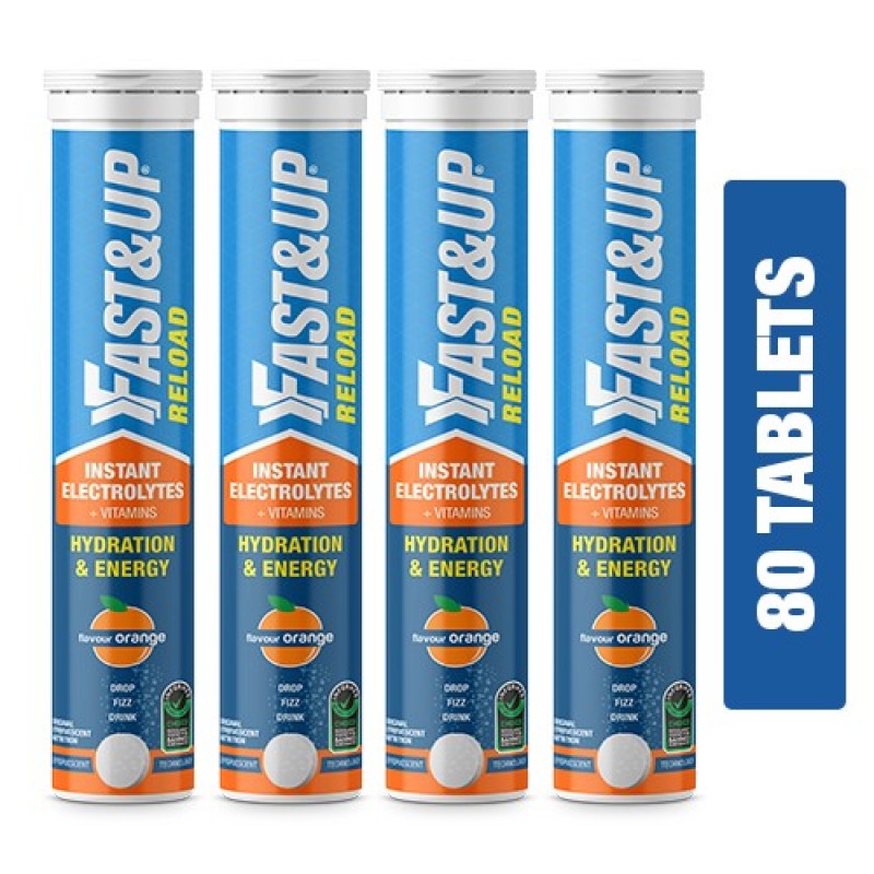 Fast & Up Reload Instant Electrolytes Hydration & Energy orange Flavour (pack of 4)