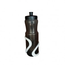 Freewheeling Bike Bottle Black With White Cage Combo