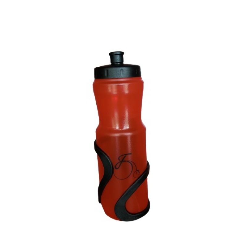 Freewheeling Bike Bottle Red With Black Cage Combo