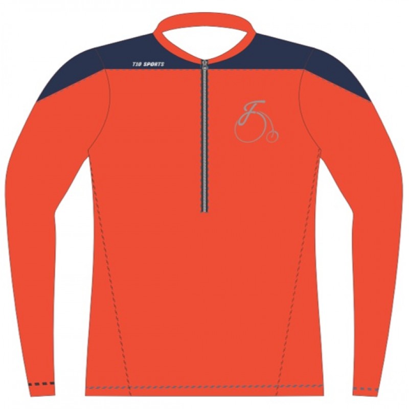 Freewheeling Club Fit Full Sleeve Cycling Jersey Orange