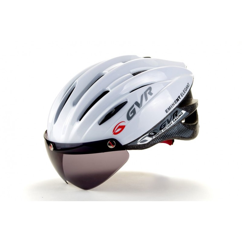 GVR 203V Solid Cycling Helmet With Visior White