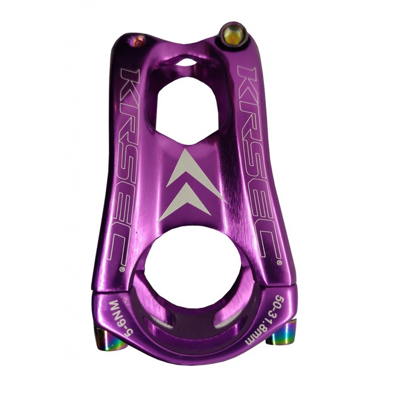 KRSEC Short Bar Stem 31.8mm 50mm Aluminum Alloy for 1-1/8" MTB/Road Bike Fork Purple