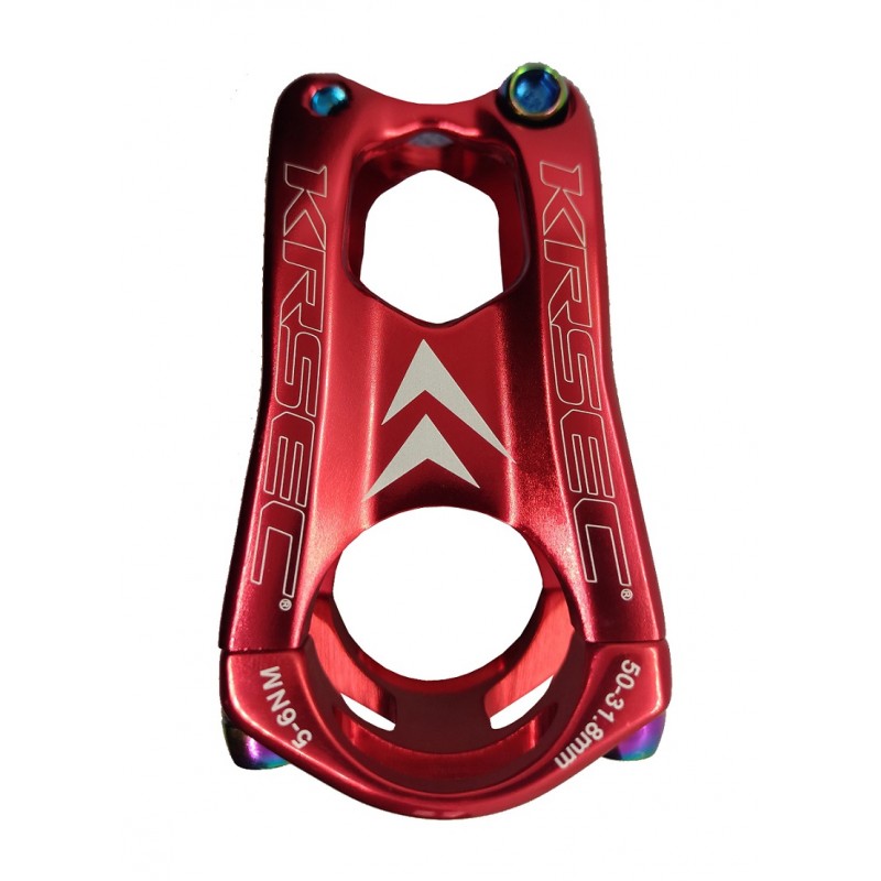 KRSEC Short Bar Stem 31.8mm 50mm Aluminum Alloy for 1-1/8" MTB/Road Bike Fork Red