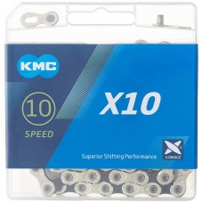 KMC X10 Bike Chain 10 Speed Silver Black