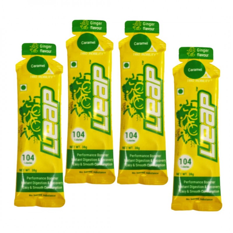 Leap Perfomance Booster & Recovery Energy Gel Caramel Flavour (Pack Of 4)
