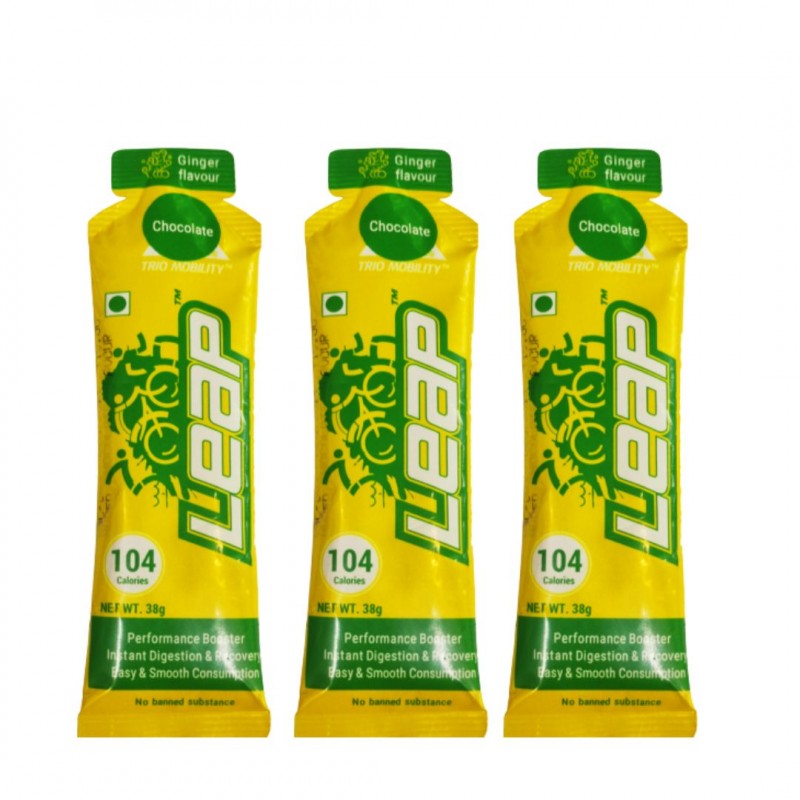 Leap Perfomance Booster & Recovery Energy Gel Chocolate Flavour (Pack Of 3)