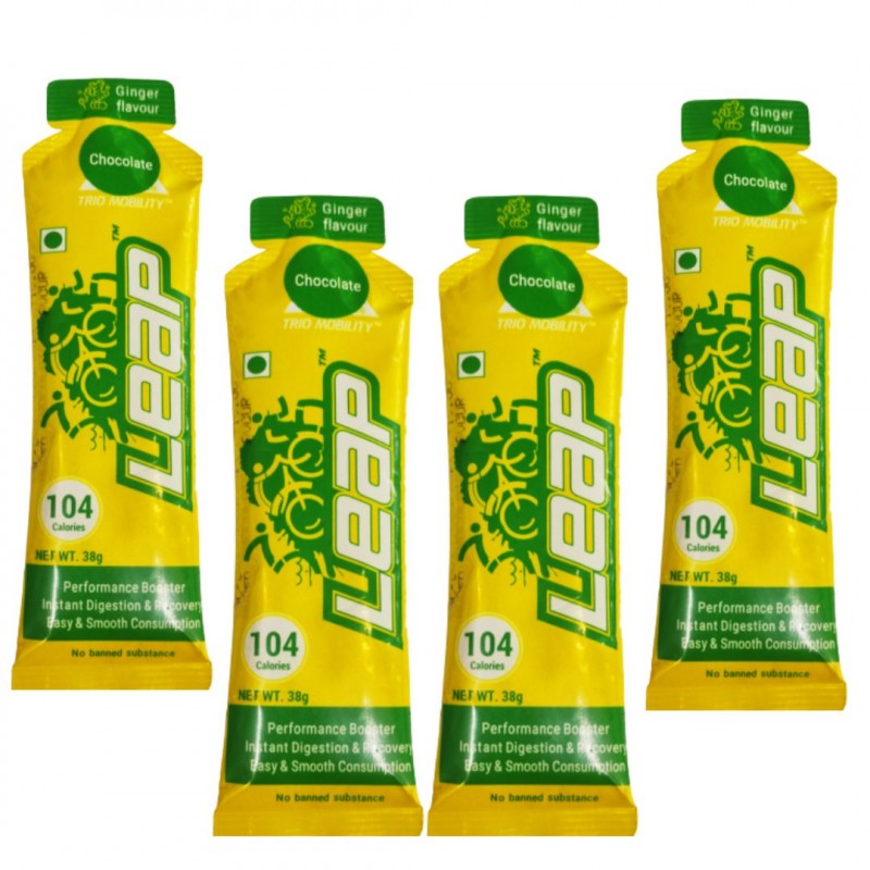 Leap Perfomance Booster & Recovery Energy Gel Chocolate Flavour (Pack Of 4)
