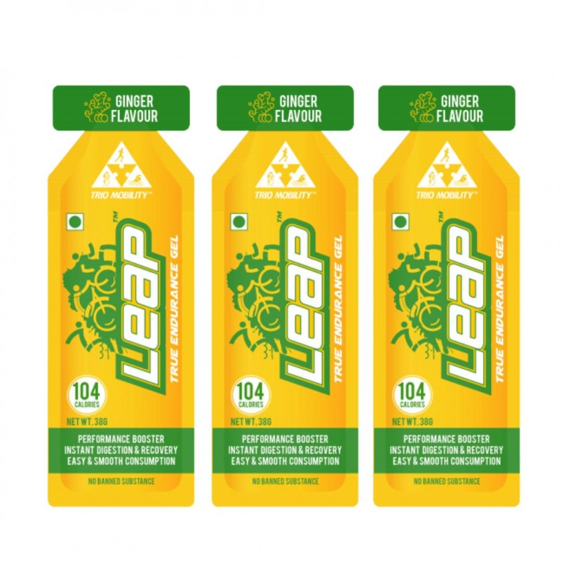 Leap Perfomance Booster & Recovery Energy Gel Ginger Flavour (Pack Of 3)
