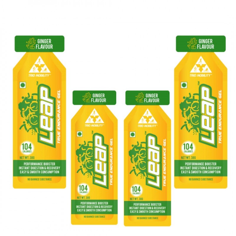 Leap Perfomance Booster & Recovery Energy Gel Ginger Flavour (Pack Of 4)