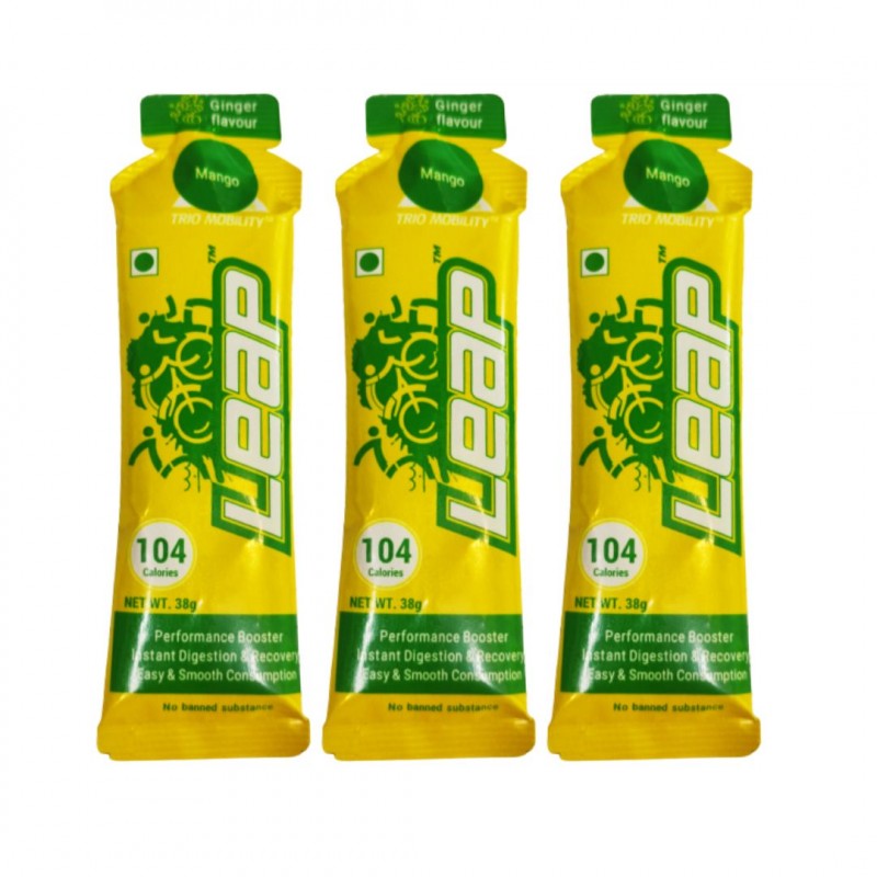 Leap Perfomance Booster & Recovery Energy Gel mango Flavour (Pack Of 3)