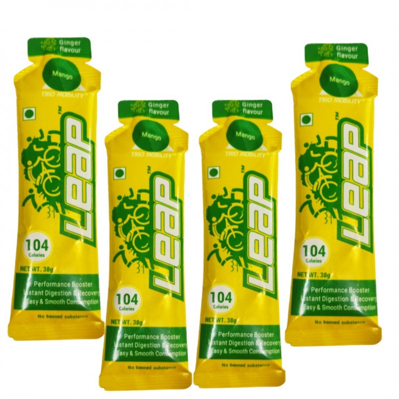 Leap Perfomance Booster & Recovery Energy Gel mango Flavour (Pack Of 4)