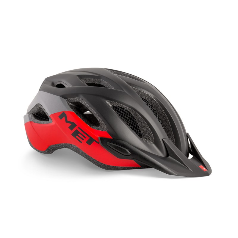 MET Crossover Active Cycling Helmet Black Red Matt 2021